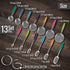 13-Piece Measuring Cups and Spoons Set - Stainless Steel Measuring Cups and Oval-Shaped Measuring Spoon - New Spring-Type Ring with No Sharp Edges - Non-Slip Silicone Grip Handles - Heavy-Duty