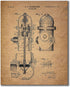 BigWig Photos Fireman Patent Wall Art Prints - Firemen Firefighter Gift Set of 6 (8 inches x 10 inches)