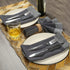 Farmhouse Cloth Napkin Set of 6 100% Cotton Dinner Napkin Double Holes Size 20"x 20" Color Dark Grey