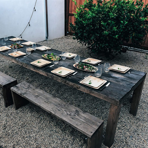 Disposable Bamboo Look - Pack of 6 Oval Serving Platters - 15"x10" Made from All Natural Sturdy Biodegradable and Compostable Palm Leaf - Serving Boats, Serving Trays by brheez