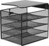 Safco Products Onyx Mesh 4-Tray Underdesk Hanging Organizer 3242BL, Black Powder Coat Finish, Durable Steel Mesh Construction