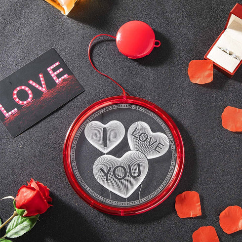 Wedding Decor Window Light, 8in Dia I Love You Sign Light Battery Operated, Lighted Valentines Decor with Hook and Stick-Glue for Wall Window Bedroom Anniversary Engagement Proposal Dating Party