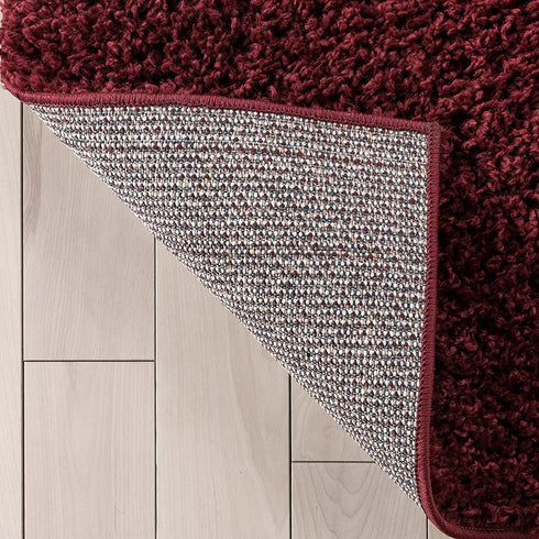 Well Woven Elle Basics | Emerson Shag Deep Red | Textured Mat Rug 2x4 (2'3" x 3'11")