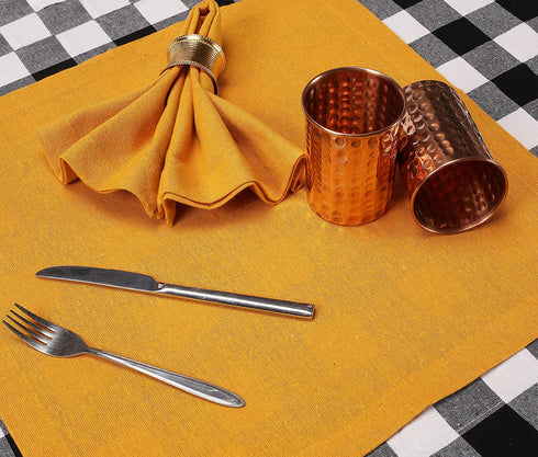 Cotton Dinner Napkin 18x18 Inch Mustard, Everyday Napkins, Cotton Napkins, Wedding Napkins, Cocktails Napkins, Tailored with Mitered Corners & Generous Hem, Easy Care