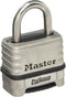 Master Lock 1174D Padlock, 1.5" x 2.2" x 3", Stainless Steel