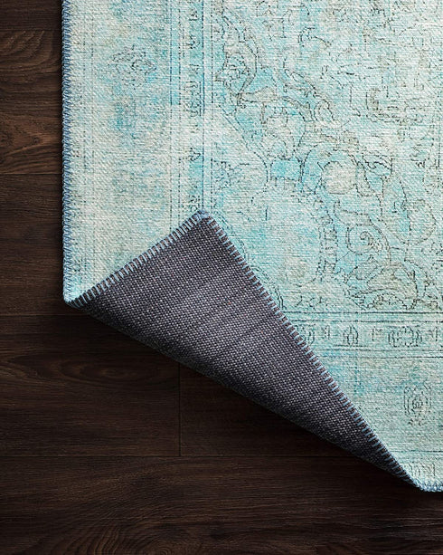 Loloi II Loren Collection LQ-08 Aqua, Traditional 2'-3" x 3'-9" Accent Rug