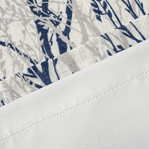 DriftAway Tree Branch Linen Blend Abstract Ink Printing Lined Thermal Insulated Window Curtain Valance Rod Pocket 52 Inch by 14 Inch Plus 2 Inch Header Blue