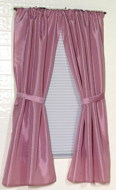 Carnation Home Fashions Lauren Dobby Fabric Bathroom Window Curtain, 34-Inch by 54-Inch, Rose