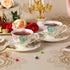 Fine Porcelain 4-Piece Cup and Saucer Set, Eileen's Red Peony, Set of Two