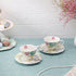 Fine Porcelain 4-Piece Cup and Saucer Set, Eileen's Red Peony, Set of Two