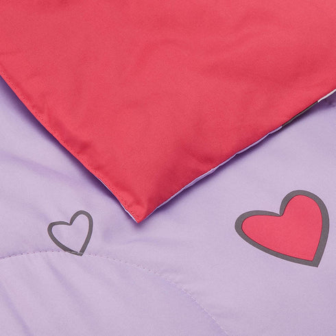 Amazon Basics by Disney Minnie Mouse Purple Love Comforter, Twin