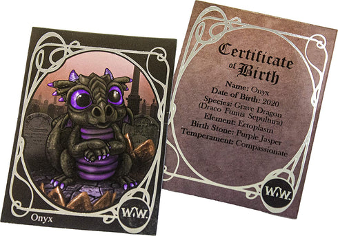 World of Wonders Grave Yard Series Dreamland Dragons | Collectible Dragon Figurine with Birth Certificate | Fantasy Home Decor Accent | 6inch Dragon Statue - Onyx