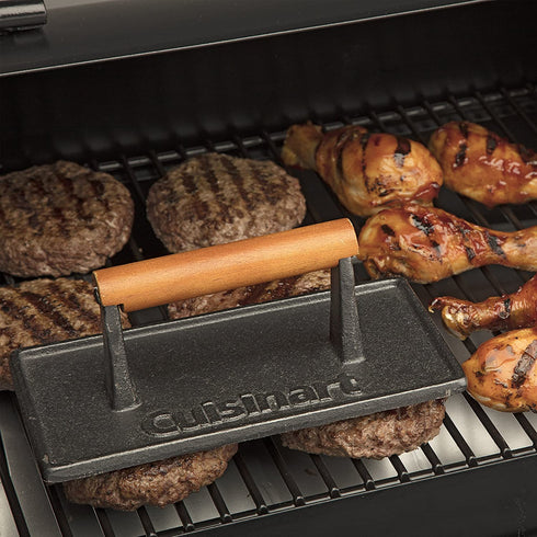 Cuisinart CGPR-221 Cast Iron Grill Press (Wood Handle), Weighs 2.8-pounds
