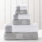 Modern Threads 600 GSM 6 Piece Set, 2 Bath Towels, 2 Hand Towels, 2 Washcloths Towel Set with Filgree Jacquard Border Silver