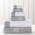 Modern Threads 600 GSM 6 Piece Set, 2 Bath Towels, 2 Hand Towels, 2 Washcloths Towel Set with Filgree Jacquard Border Silver