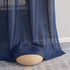HLC.ME Abbey Faux Linen Textured Semi Sheer Privacy Sun Light Filtering Transparent Window Grommet Short Thick Curtains Drapery Panels for Bedroom & Living Room, 2 Panels (54 W x 72 L, Navy Blue)
