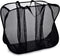Three Compartment Popup Hamper - Durable Mesh Material, Folds for Storage, Handles to Carry Easily to The Laundry Room. Folding Pop-Up Laundry Hampers are Great for College Dorm or Travel. (Black)