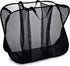 Three Compartment Popup Hamper - Durable Mesh Material, Folds for Storage, Handles to Carry Easily to The Laundry Room. Folding Pop-Up Laundry Hampers are Great for College Dorm or Travel. (Black)