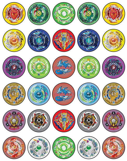30 x Edible Cupcake Toppers Themed of b.blade Collection of Edible Cake Decorations | Uncut Edible on Wafer Sheet
