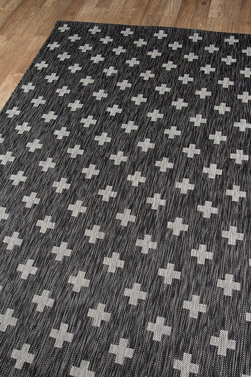 Novogratz by Momeni Villa Umbria Indoor Outdoor Rug, 2'0" x 3'0", Charcoal