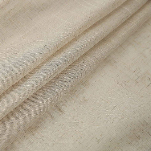 Demetex Semi Sheer Door Panels 72 inch Length Privacy Linen French Door Curtain Panels for Front Door, Set of 2, 54 x 72, Beige