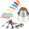 10 Piece Stainless Steel Measuring Cups and Spoons Set with Scrub Sponge Including 5 Piece Measuring Cups and 5 Piece Measuring Spoons, for Dry and Liquid Ingredients