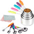 10 Piece Stainless Steel Measuring Cups and Spoons Set with Scrub Sponge Including 5 Piece Measuring Cups and 5 Piece Measuring Spoons, for Dry and Liquid Ingredients