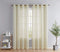 HLC.ME Abbey Faux Linen Textured Semi Sheer Privacy Sun Light Filtering Transparent Window Grommet Long Thick Curtains Drapery Panels for Bedroom & Living Room, 2 Panels (54 W x 96 L, Ivory)