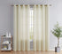 HLC.ME Abbey Faux Linen Textured Semi Sheer Privacy Sun Light Filtering Transparent Window Grommet Long Thick Curtains Drapery Panels for Bedroom & Living Room, 2 Panels (54 W x 96 L, Ivory)