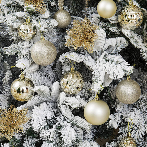 20Ct Christmas Ball Ornaments for Xmas Tree Shatterproof Christmas Decorations Hanging Ball Small for Holiday Party Decoration Tree Ornaments (Champaign Gold, 3.14In)