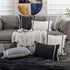 OJIA Modern Throw Pillow Cover with Tassels, Decorative Liana Fringe Accent Cushion Case, Farmhouse Woven Pillowcase for Sofa Chair Couch Bed Decor (Square 18 Inches, Black)