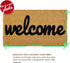Welcome mat | Doormat for Front Door | Entryway Outdoor Floor mat | Cursive Welcome mat | Natural Coconut Coir | Brown Mat with Black Font |