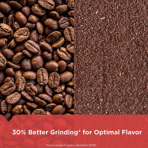 BLACK+DECKER Coffee Grinder One Touch Push-Button Control, 2/3 Cup Bean Capacity, Stainless Steel