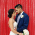 Kmhesvi Red Sequin Backdrop Curtains - 2 Panels 2.5x8.5Ft Photography Background Red Glitter Backdrop Curtains Sparkly Birthday Baby Shower Wedding Party Background Decorations