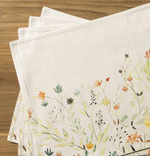 Maison d' Hermine Colmar 100% Cotton Set of 4 Easter Placemats for Dining Table | Kitchen | Wedding | Everyday Use | Dinner Parties | Spring/Summer (13 Inch by 19 Inch)