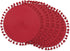 DII Woven Placemat Collection Round, 14.75" Diameter, Hot Red Tassel, 6 Piece