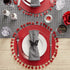 DII Woven Placemat Collection Round, 14.75" Diameter, Hot Red Tassel, 6 Piece