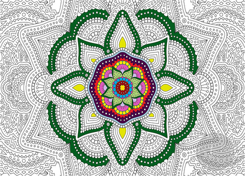 Giant Coloring Poster for Kids and Adults - Great for Care Facilities, Schools, Group and Family Activities (Floral Mandala, 30"x42")