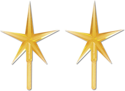 Darice, Gold P0681 2-Piece Ceramic Tree Star Ornament, 1 Pack