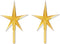 Darice, Gold P0681 2-Piece Ceramic Tree Star Ornament, 1 Pack