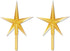 Darice, Gold P0681 2-Piece Ceramic Tree Star Ornament, 1 Pack