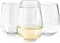 Vinjoy Unbreakable Stemless Red and White Plastic Wine Glasses 16 Ounce (Set Of 4) - Extra Durable - Reusable Shatterproof Tritan Indoor Outdoor Party Cups - Dishwasher Safe - Bar Glassware