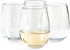 Vinjoy Unbreakable Stemless Red and White Plastic Wine Glasses 16 Ounce (Set Of 4) - Extra Durable - Reusable Shatterproof Tritan Indoor Outdoor Party Cups - Dishwasher Safe - Bar Glassware