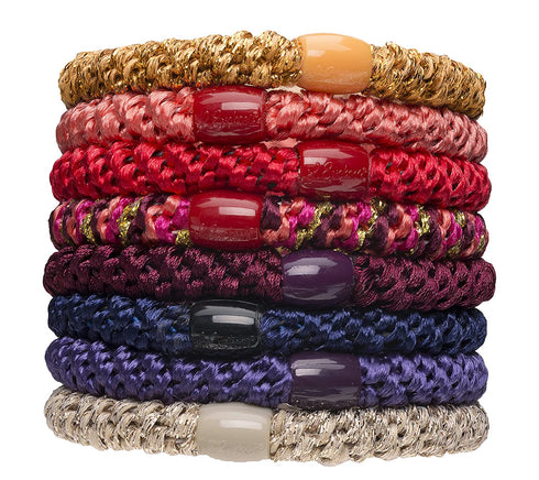 L. Erickson Grab & Go Ponytail Holders, Morocco, Set of Eight - Exceptionally Secure with Gentle Hold