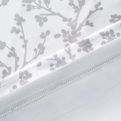 DriftAway Sarah Floral Tree Branch Pattern Thermal Insulated Blackout Window Curtain Valance Rod Pocket 2 Layers 52 Inch by 14 Inch Plus 2 Inch Header Gray