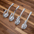 Vintage Cast Iron Wall Hooks (Antique White Finish, Set of 4) - Rustic, Farmhouse, Shabby Chic, French Country Coat Hooks | Great for Coats, Bags, Towels, Hats | Heritage Select