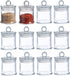 KMwares 12 Pack Set 3oz Small Mini Premium Quality Glass Storage/Spice Jars with Airtight Lids - Kitchen/Bathroom Organizer, Canisters, Food Storage, Arts/Crafts Project, Decoration