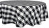 DII Buffalo Check Collection, Classic Farmhouse Tablecloth, Tablecloth, 70" Round, Black & White