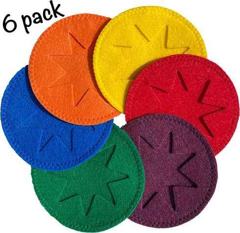 Shmoo Unique Felt Coasters for Drinks - Wine Glass Marker with Slip on Design Made in The USA The Perfect Housewarming Gifts Bar Accessories Coffee Bar Table Decor (6, Multi)
