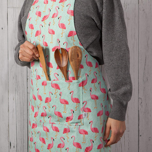 Now Designs Flamingos Chef's Kitchen Apron, 28 x 32 in